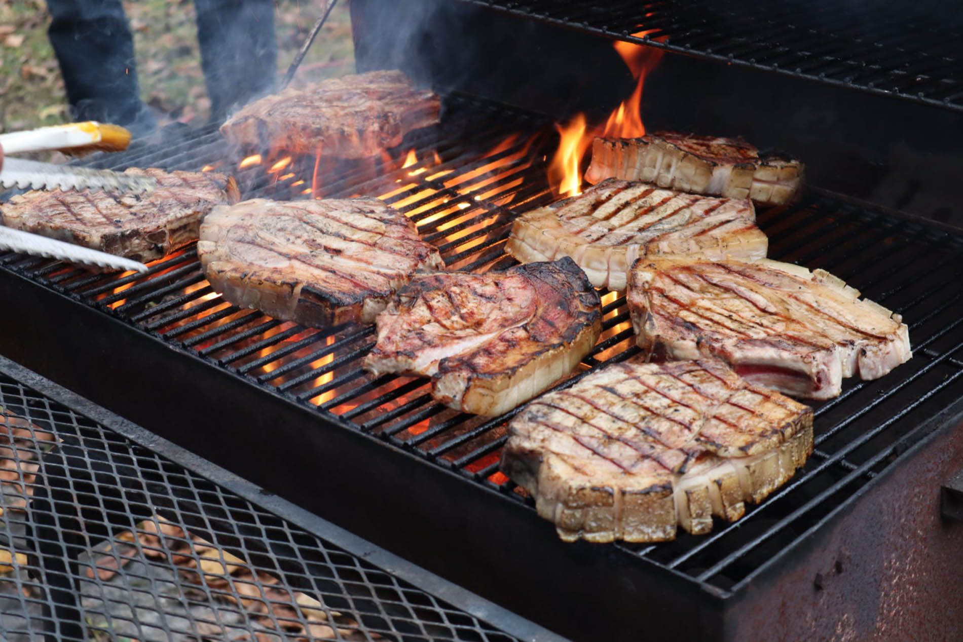 Fleischstücke auf dem Grill