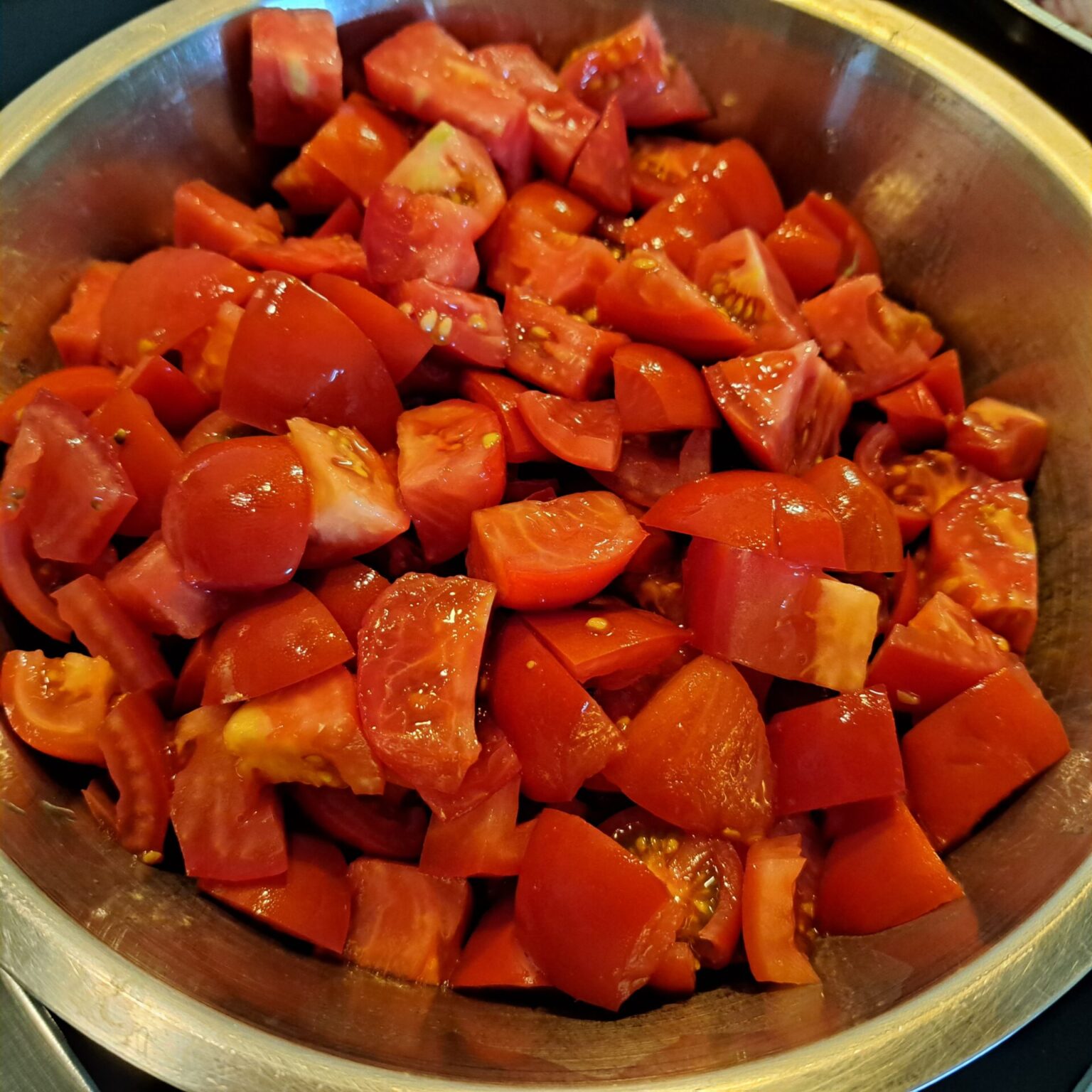 Tomaten in Würfel geschnitten