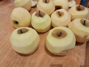 geschälte Äpfel